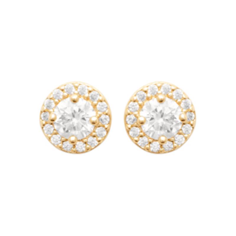 Coque de Nacre Puces d'oreilles plaqué or 23042210