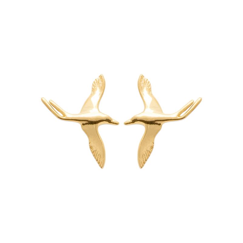 Coque de Nacre Puces d'oreilles plaqué or 23022500