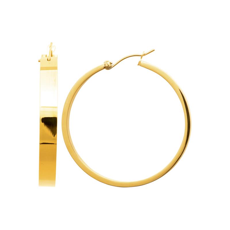 Coque de Nacre Créoles acier doré 3604109