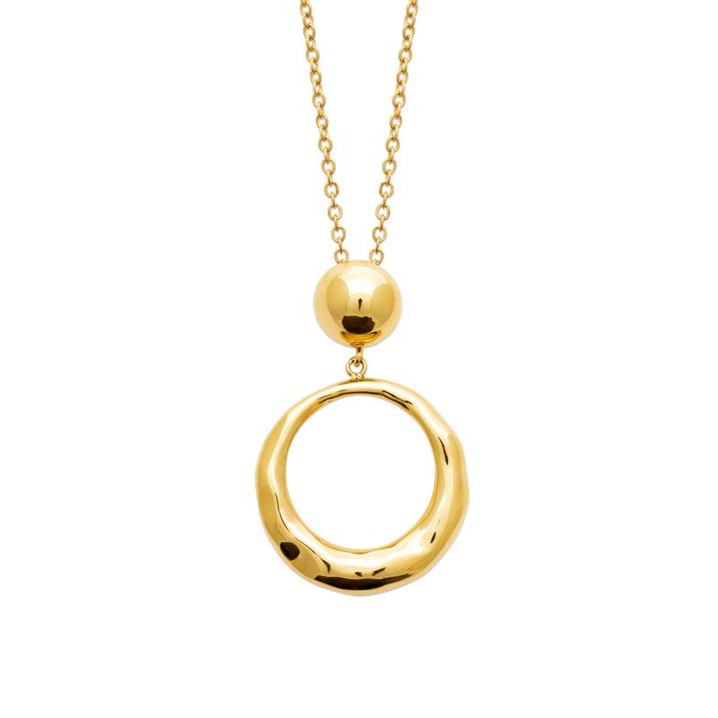 Coque de Nacre Collier acier doré 312329
