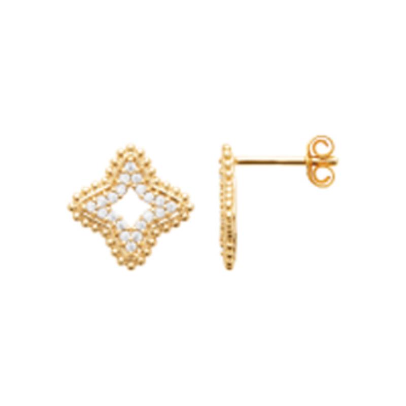Coque de Nacre Puces d'oreilles plaqué or 23036910