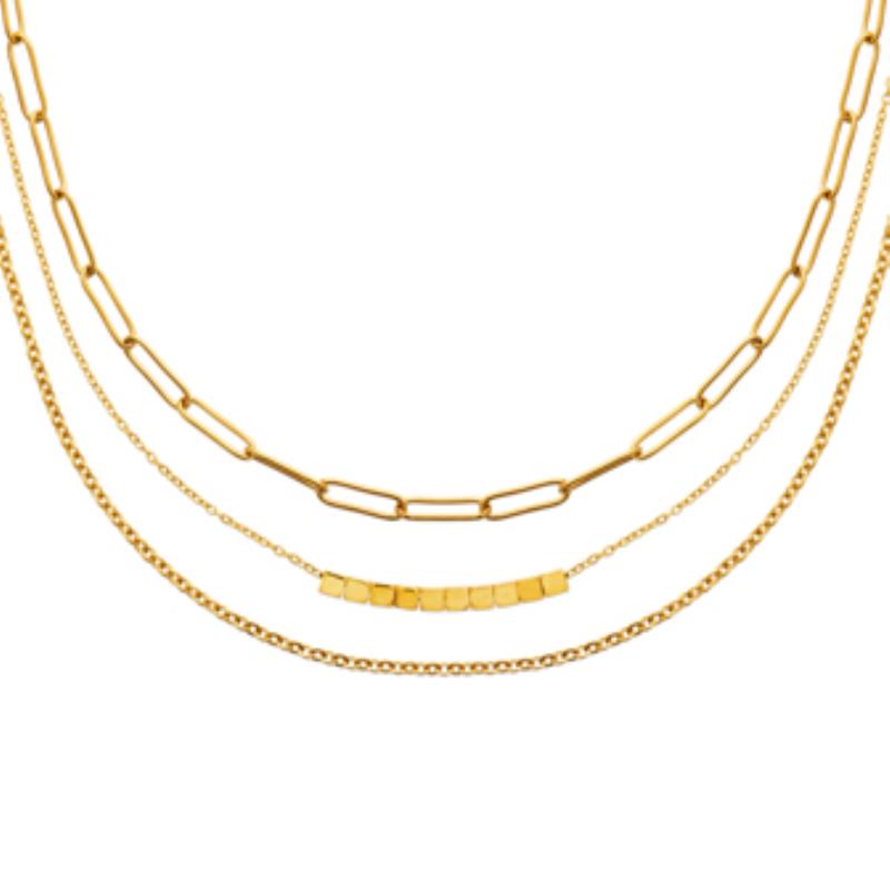 Coque de Nacre Collier acier doré 312241