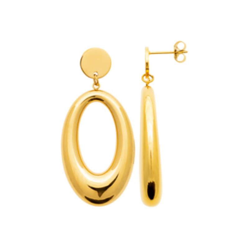 Coque de Nacre Boucles d'oreilles pendantes acier doré 3132009