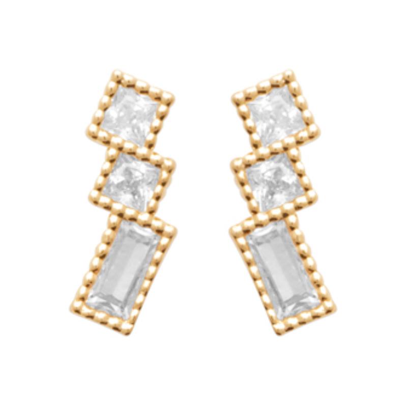 Coque de Nacre Puces d'oreilles plaqué or 23037210
