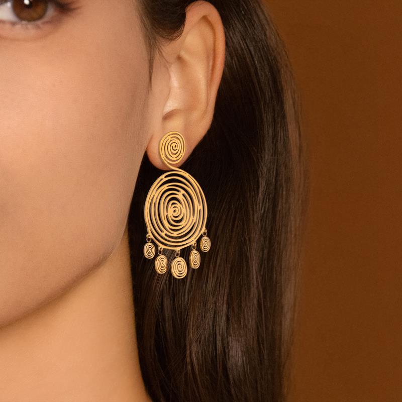 Coque de Nacre Boucles d'oreilles pendantes acier doré 3130909
