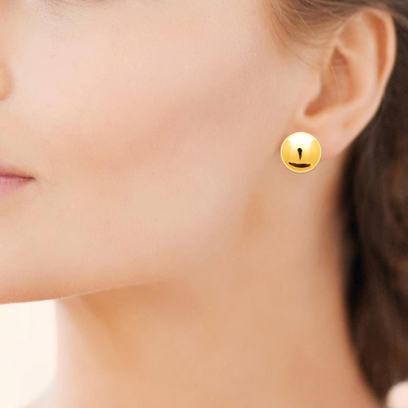 Coque de Nacre Puces d'oreilles acier doré 3122409