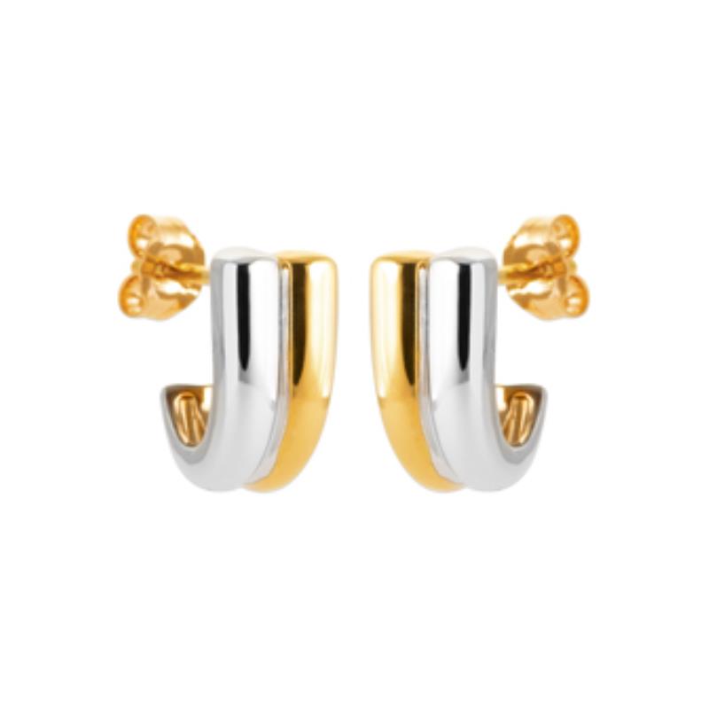 Coque de Nacre Puces d'oreilles plaqué or 230624001