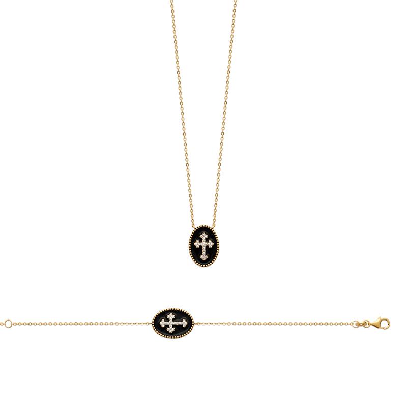 Coque de Nacre Collier plaqué or 973167