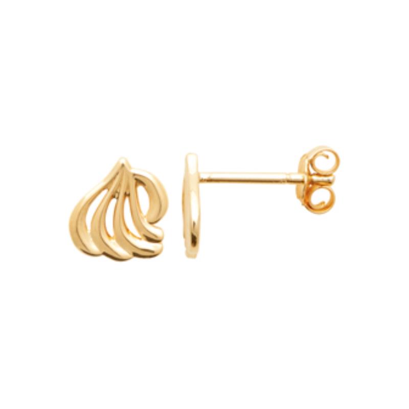 Coque de Nacre Puces d'oreilles plaqué or 23058700