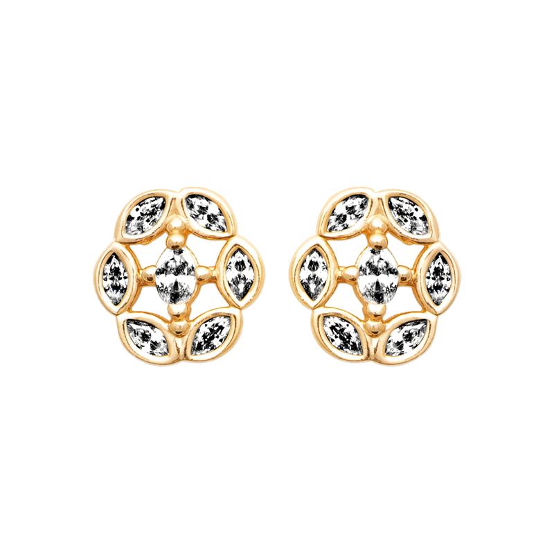 Coque de Nacre Puces d'oreilles plaqué or 23086010