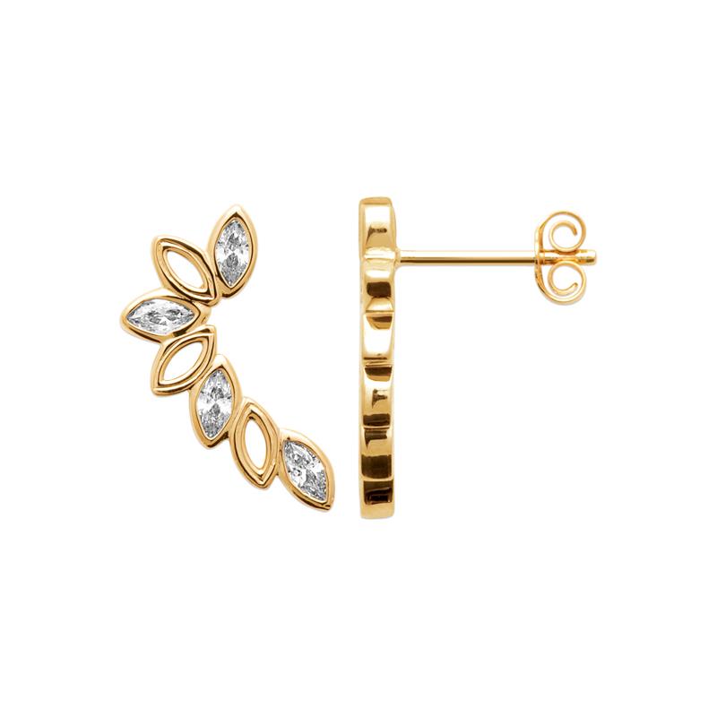 Coque de Nacre Boucles d'oreilles plaqué or 23079010