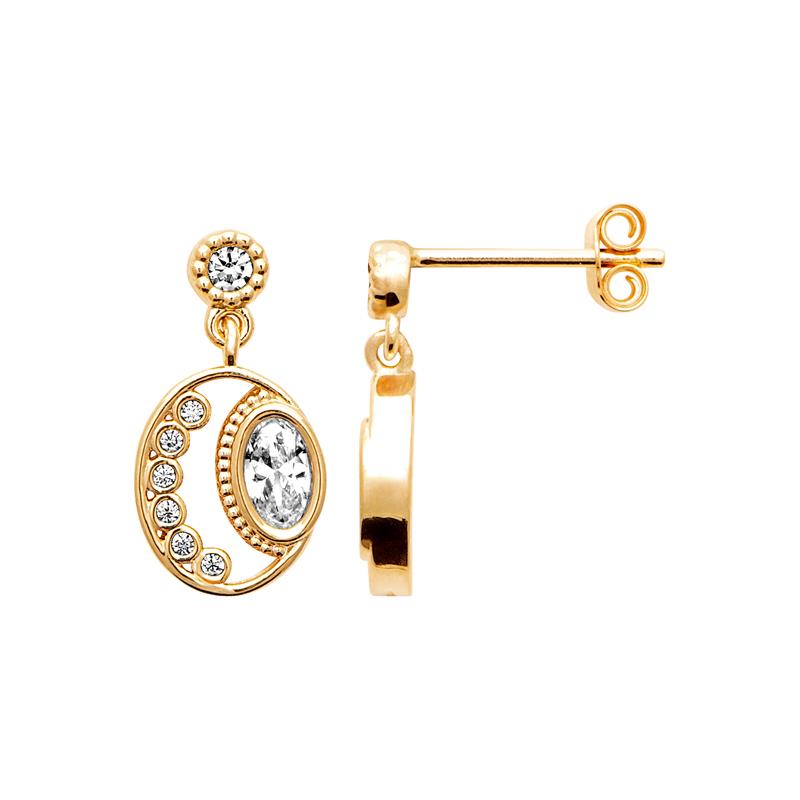 Coque de Nacre Boucles d'oreilles pendantes plaqué or 23085610