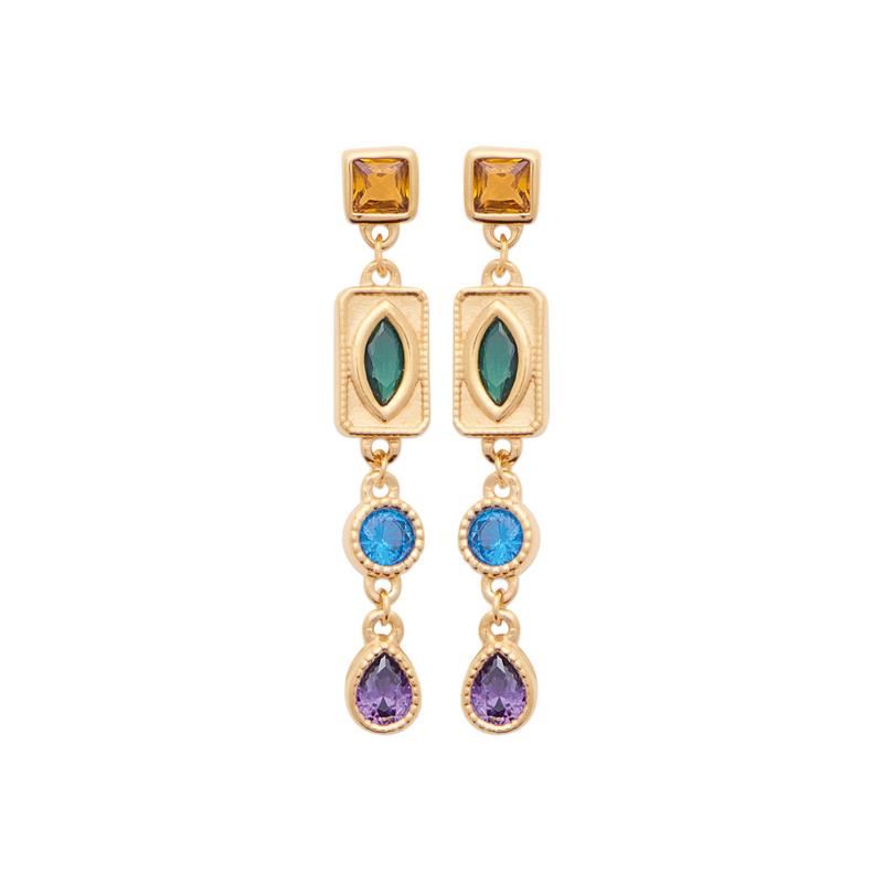 Coque de Nacre Boucles d'oreilles pendantes plaqué or 23082805