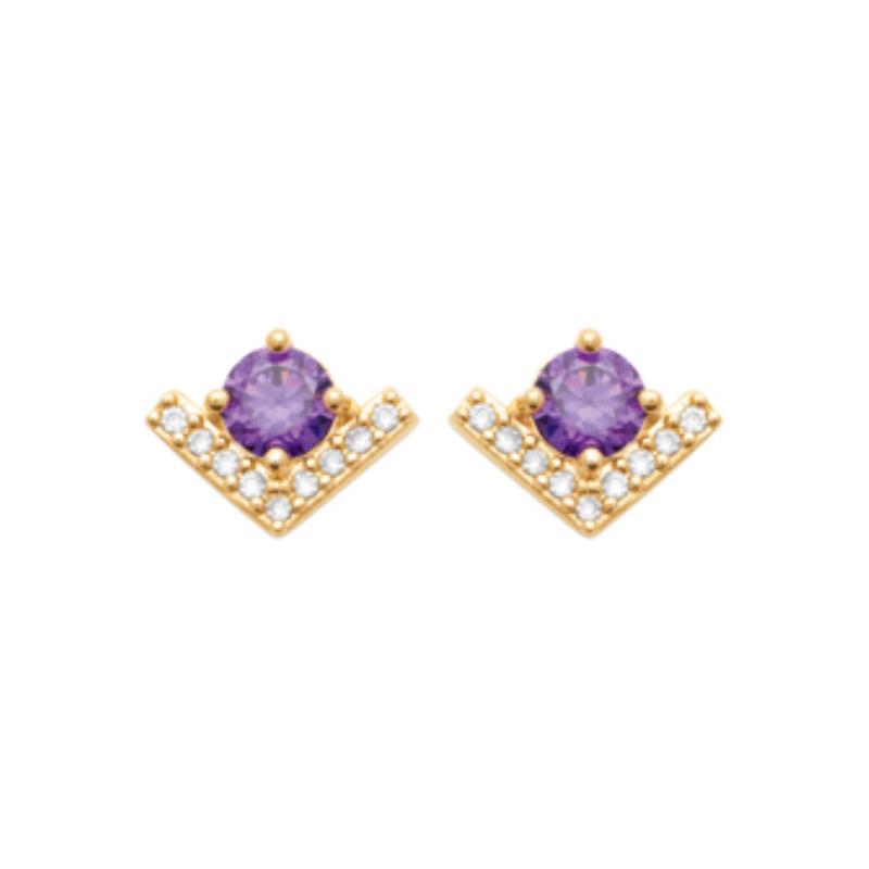Coque de Nacre Puces d'oreilles plaqué or 23055370