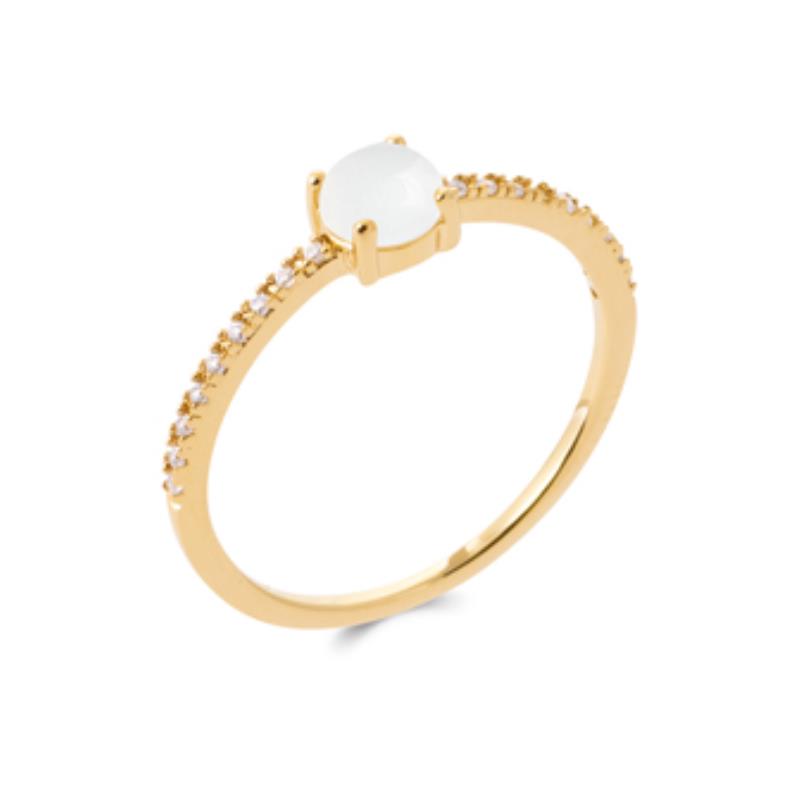 Coque de Nacre Bague solitaire plaqué or 2921310