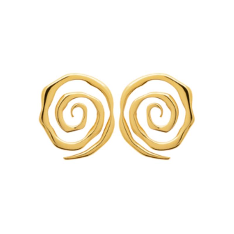 Coque de Nacre Puces d'oreilles acier doré 3124709