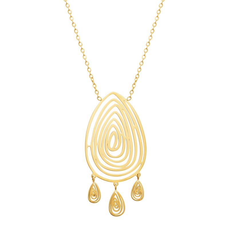 Coque de Nacre Collier acier doré 312327