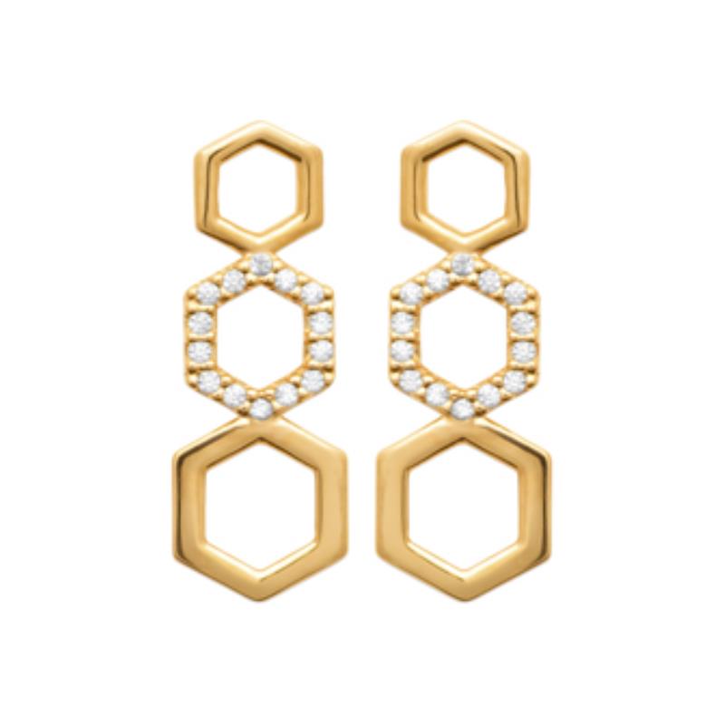 Coque de Nacre Puces d'oreilles plaqué or 23069010