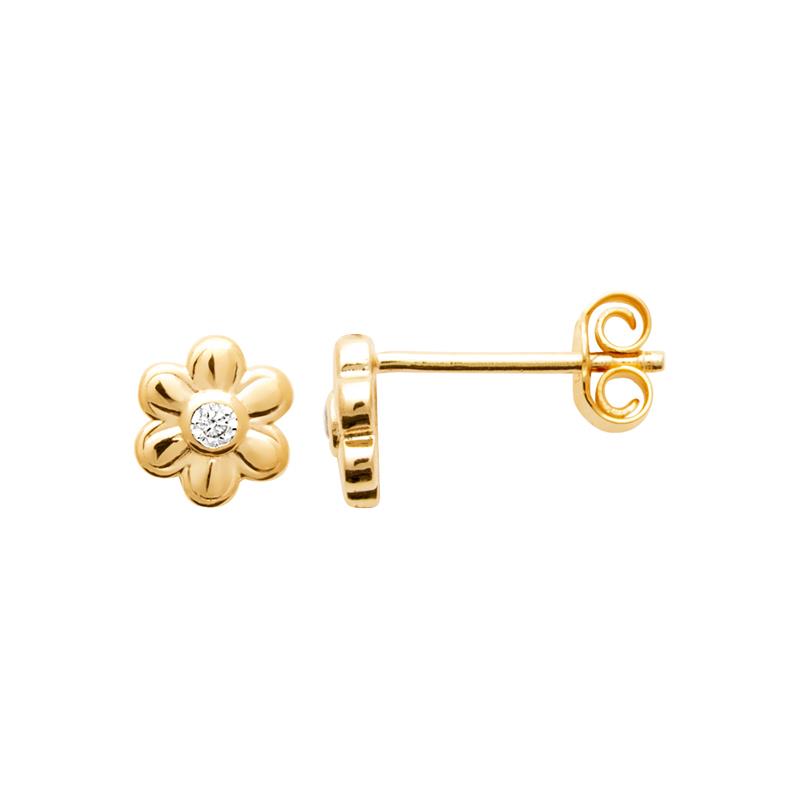 Coque de Nacre Puces d'oreilles plaqué or 23078310