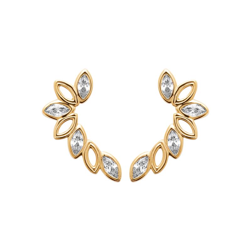 Coque de Nacre Boucles d'oreilles plaqué or 23079010