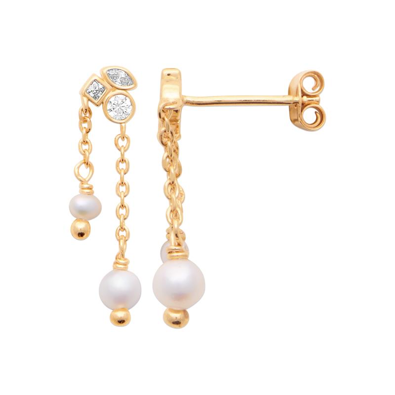 Coque de Nacre Boucles d'oreilles pendantes plaqué or 230830014