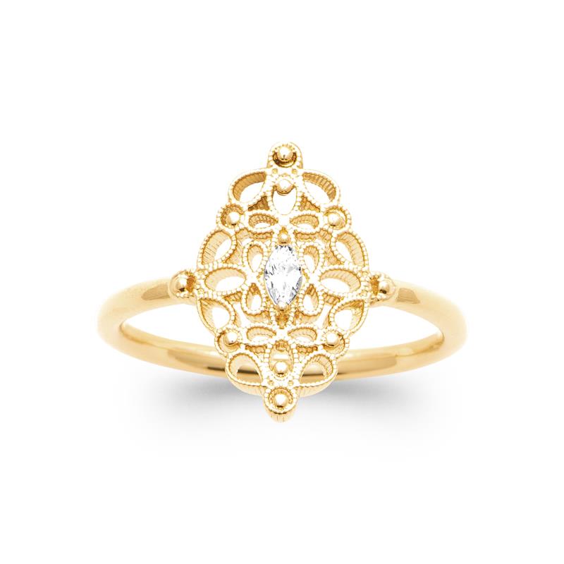 Coque de Nacre Bague plaqué or 20023010