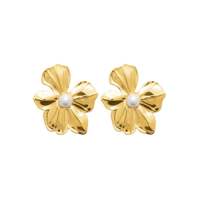 Coque de Nacre Boucles d'oreilles acier doré 3117809
