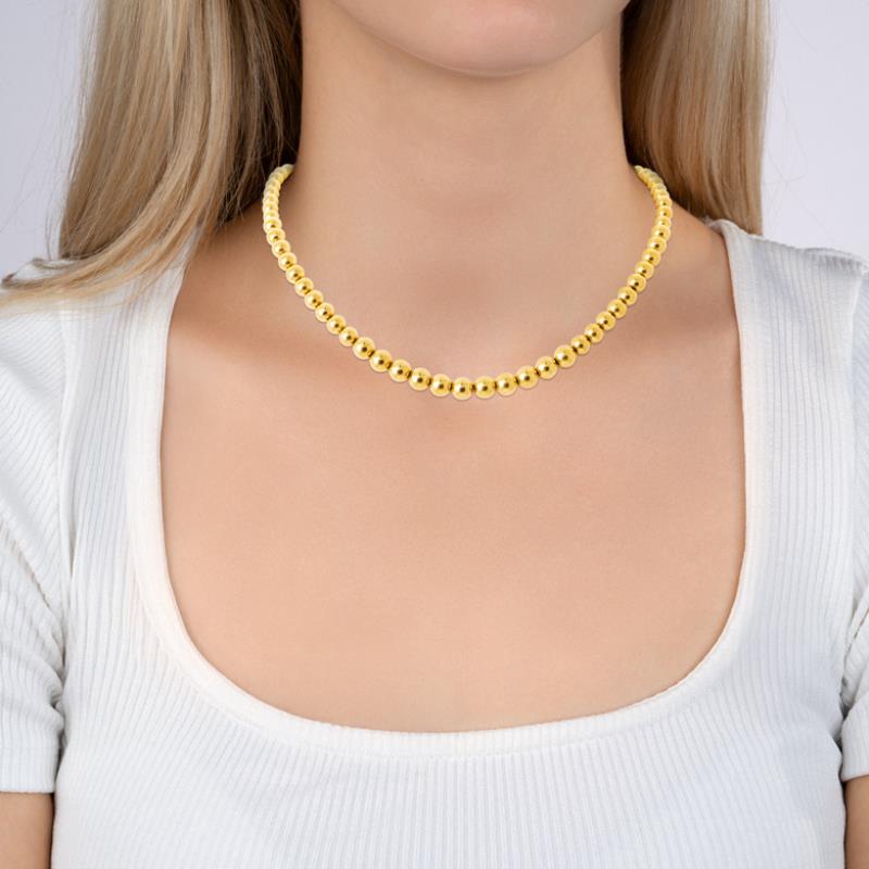 Coque de Nacre Collier acier doré 312433