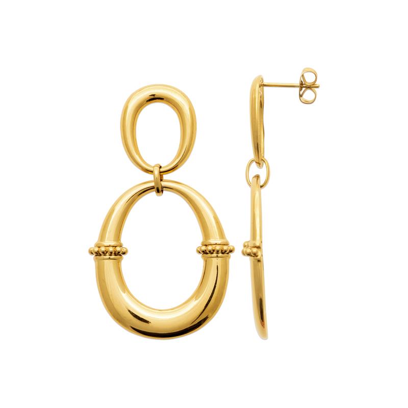 Coque de Nacre Boucles d'oreilles pendantes acier doré 3134209