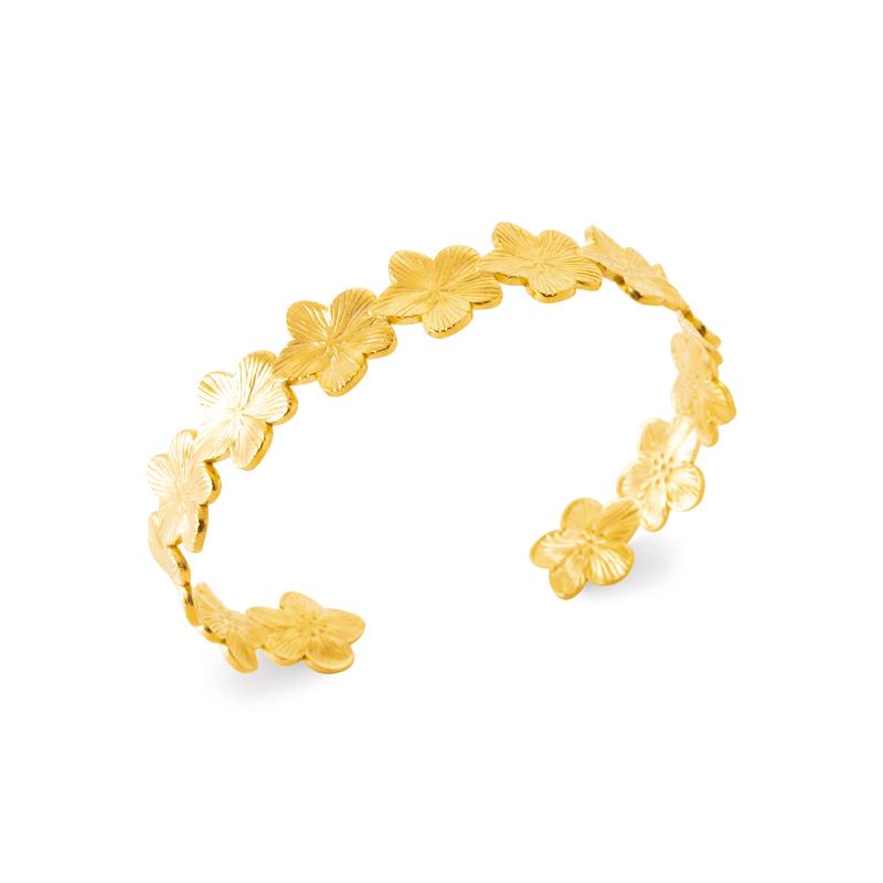Izee Bracelet jonc acier doré 312324