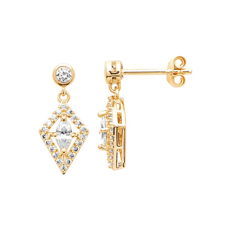 Coque de Nacre Boucles d'oreilles pendantes plaqué or 23090010