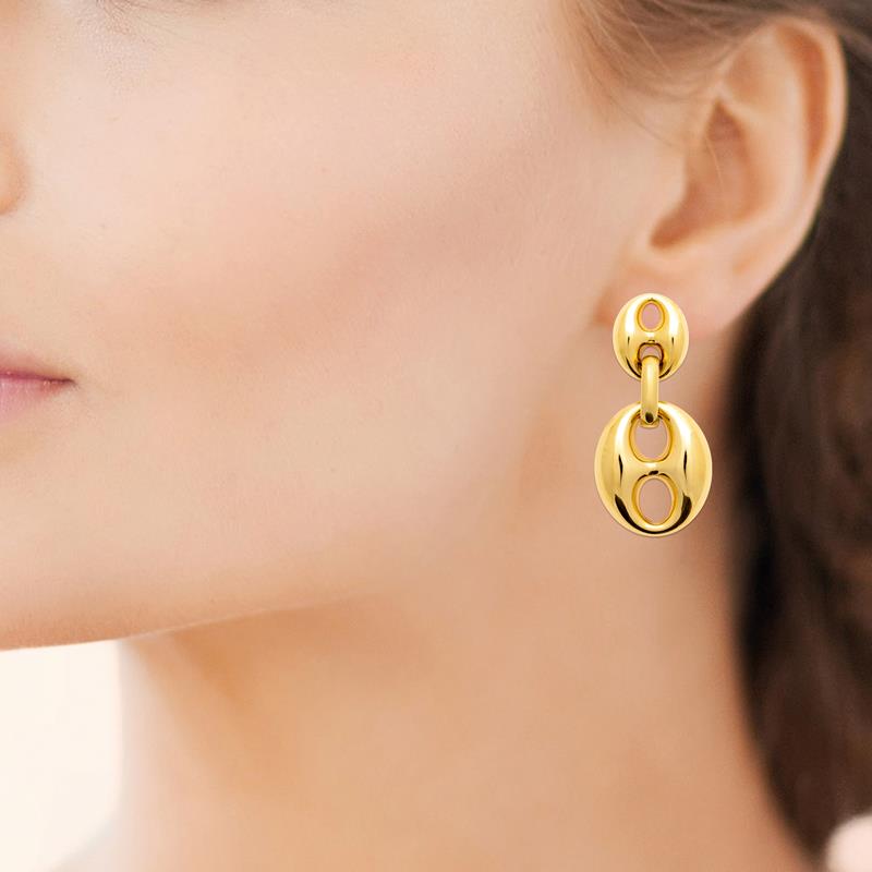 Coque de Nacre Boucles d'oreilles pendantes acier doré 3124409