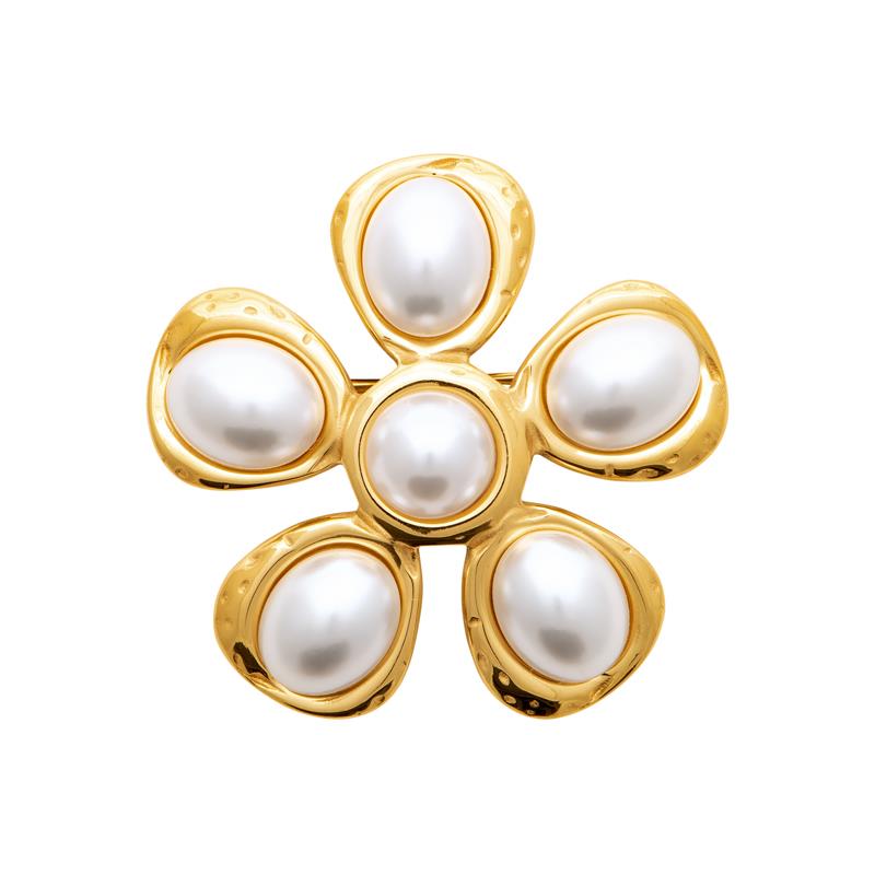 Coque de Nacre Broche acier doré 3300609