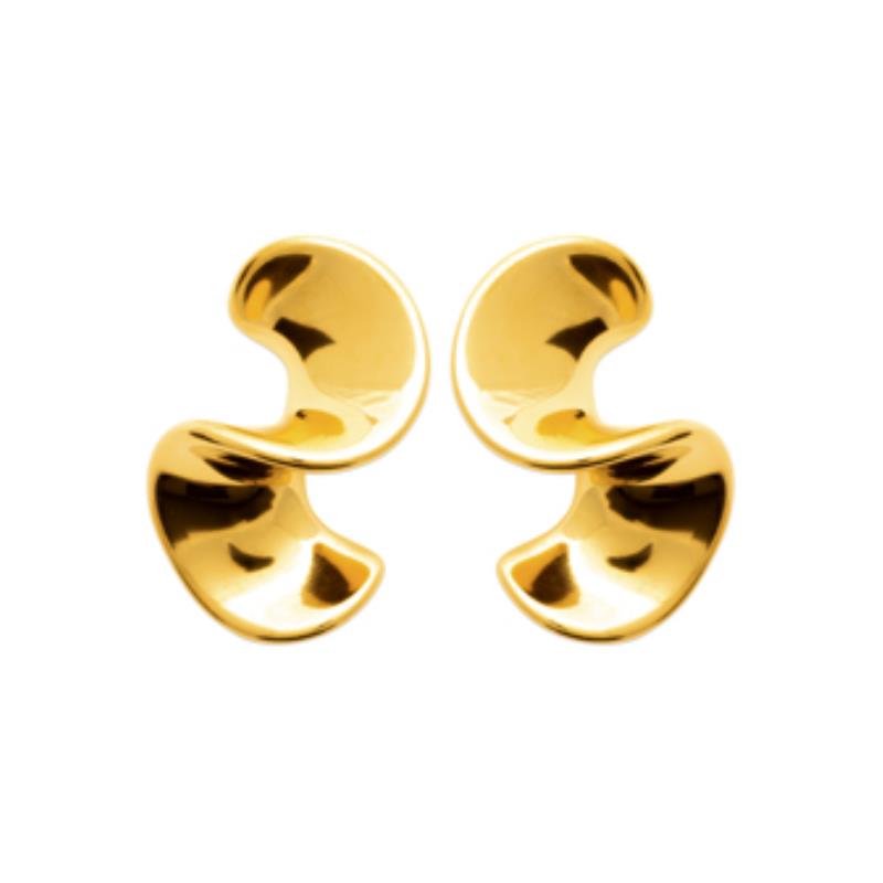 Coque de Nacre Boucles d'oreilles acier doré 3122009