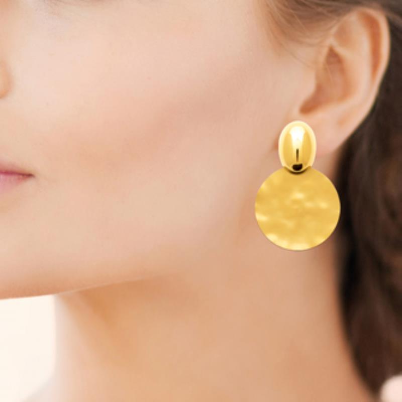 Coque de Nacre Boucles d'oreilles pendantes acier doré 3122209