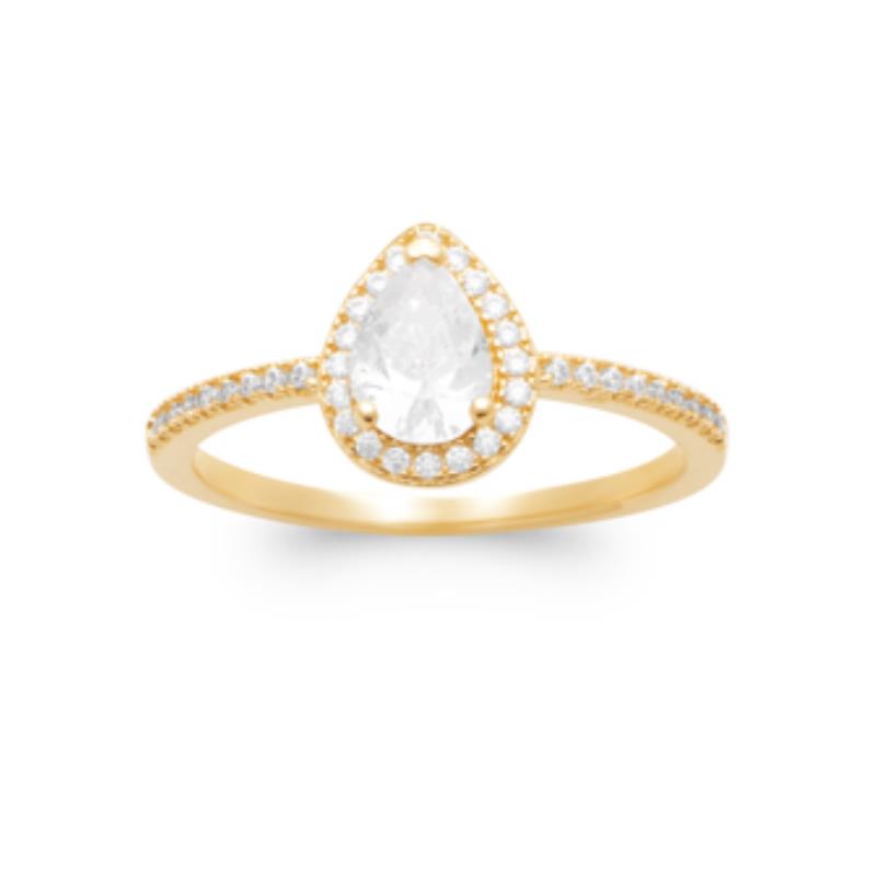 Coque de Nacre Bague solitaire plaqué or 2973110