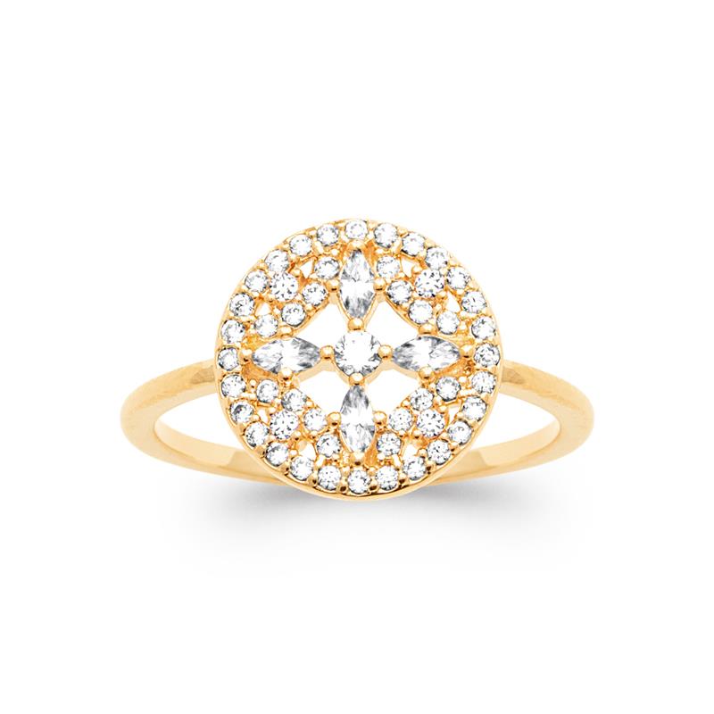 Coque de Nacre Bague plaqué or 20021010