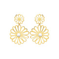 Coque de Nacre Boucles d'oreilles pendantes acier doré 3121909