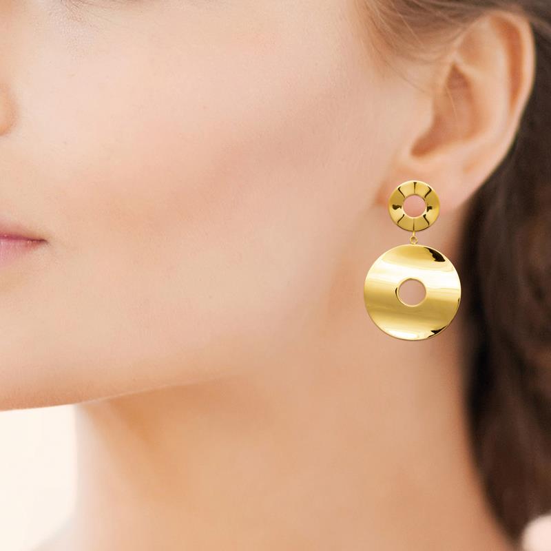 Coque de Nacre Boucles d'oreilles pendantes acier doré 3132509