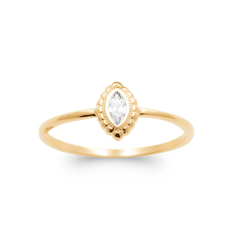Coque de Nacre Bague solitaire plaqué or 20004210