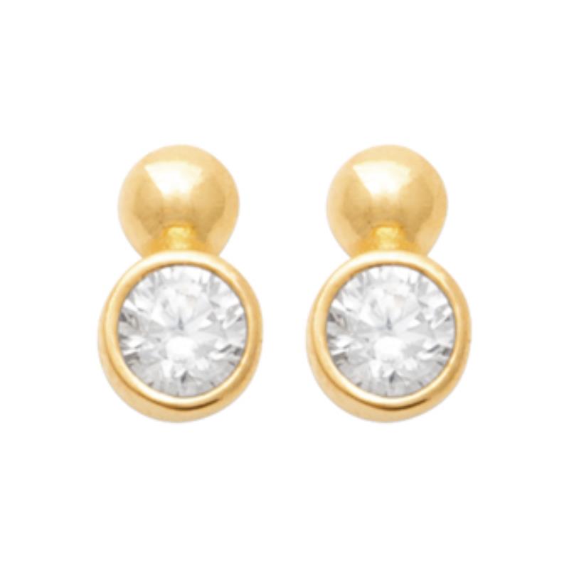 Coque de Nacre Puces d'oreilles plaqué or 23016810