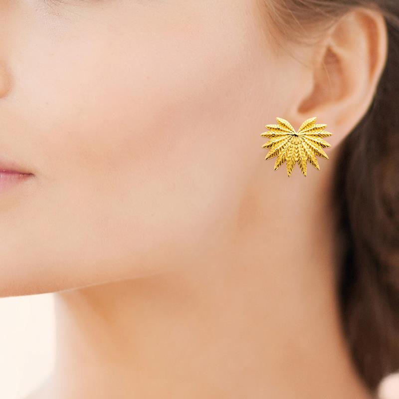 Coque de Nacre Boucles d'oreilles acier doré 3129109