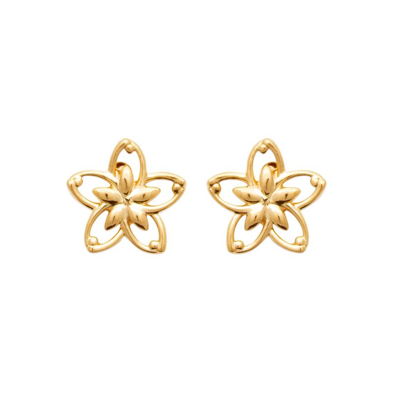 Coque de Nacre Puces d'oreilles plaqué or 23084900