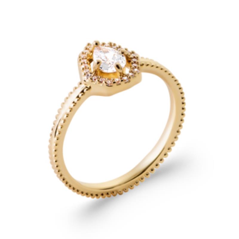 Coque de Nacre Bague solitaire plaqué or 2950410