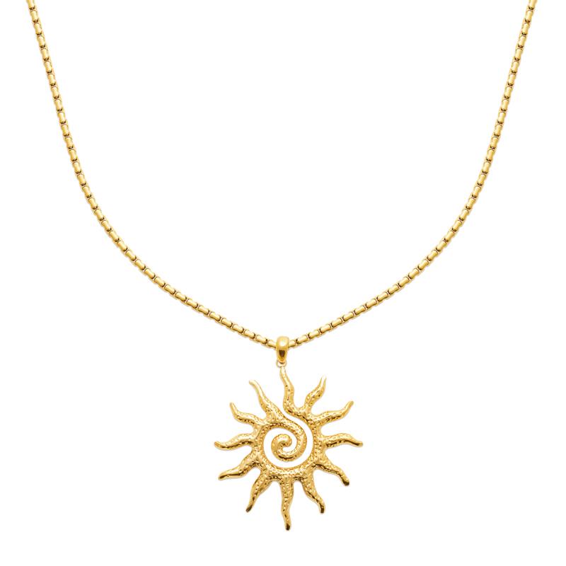 Coque de Nacre Collier acier doré 312296
