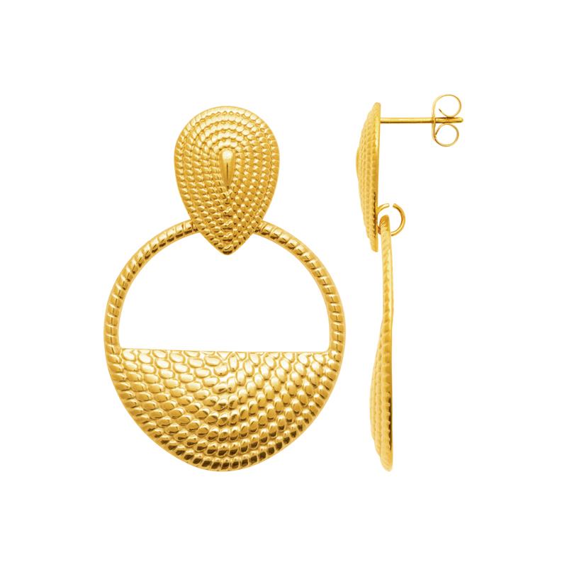 Coque de Nacre Boucles d'oreilles pendantes acier doré 3121109
