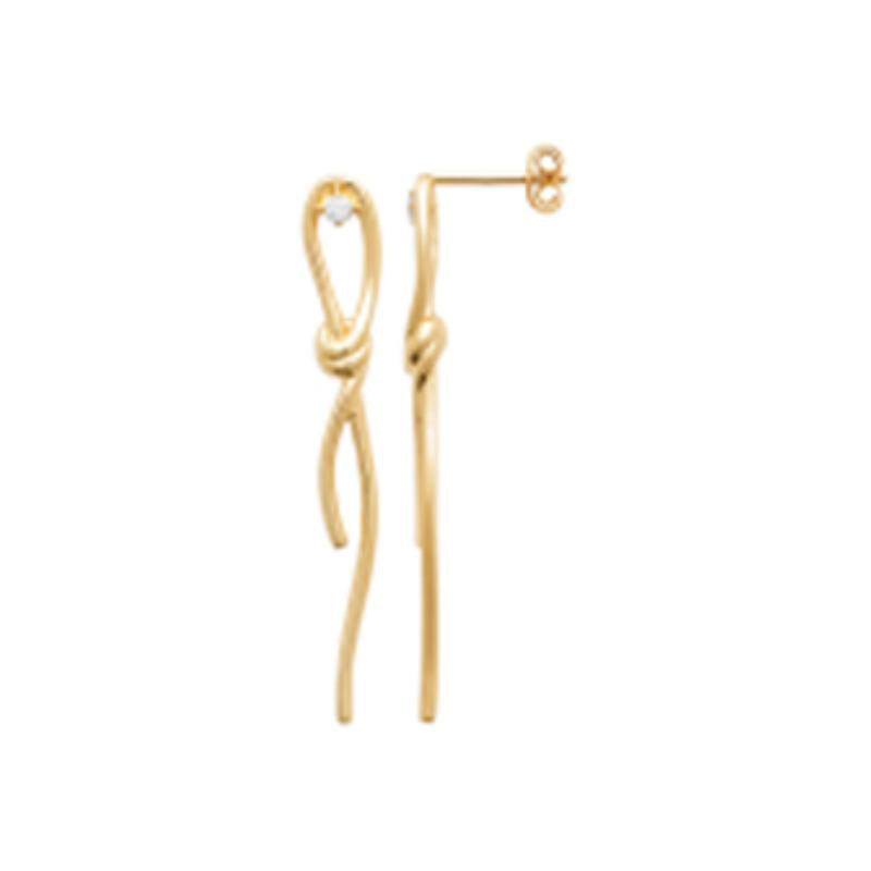 Coque de Nacre Boucles d'oreilles pendantes plaqué or 23043310