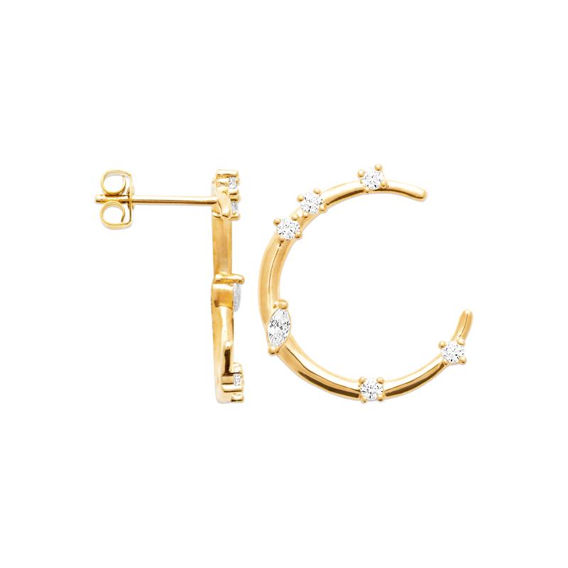 Coque de Nacre Boucles d'oreilles plaqué or 23077110
