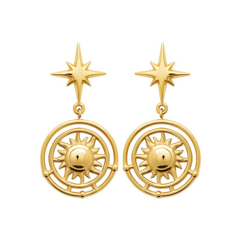 Coque de Nacre Boucles d'oreilles pendantes acier doré 3133509