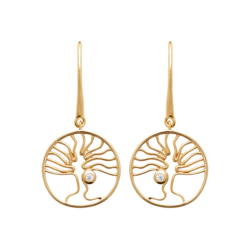 Coque de Nacre Boucles d'oreilles pendantes plaqué or 23062510
